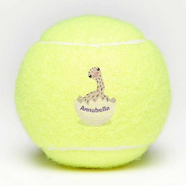 Niedliche Schraffur für Vogel-Strauß-Cartoon Tennisbälle (Vorderseite)