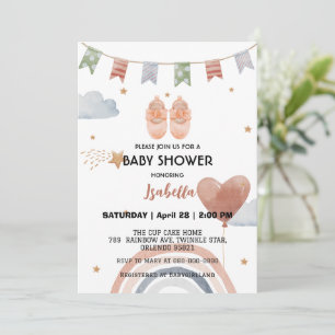 Niedliche Schuhe Afrikanische Mädchen Babydusche Einladung