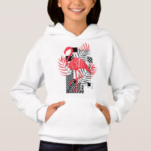 Niedliche Schuhe für Mädchen mit rotem Flamingo-Dr Hoodie