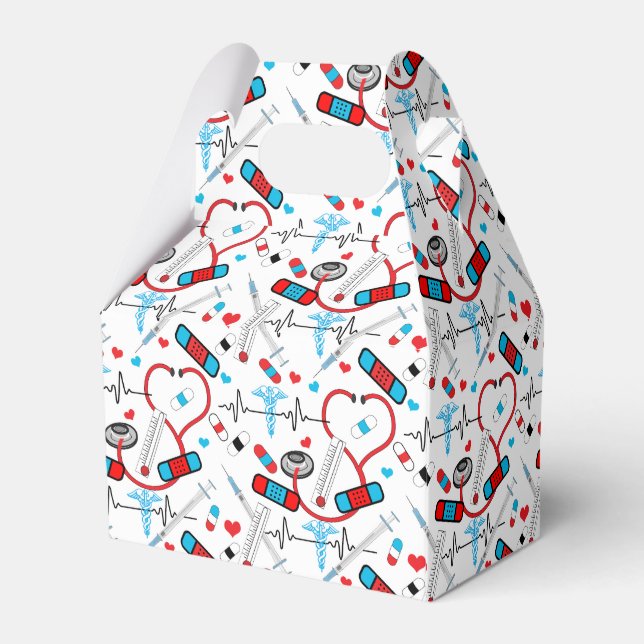 Niedliche Schulternadeln | Doctor EKG Pattern Geschenkschachtel (Rückseite)