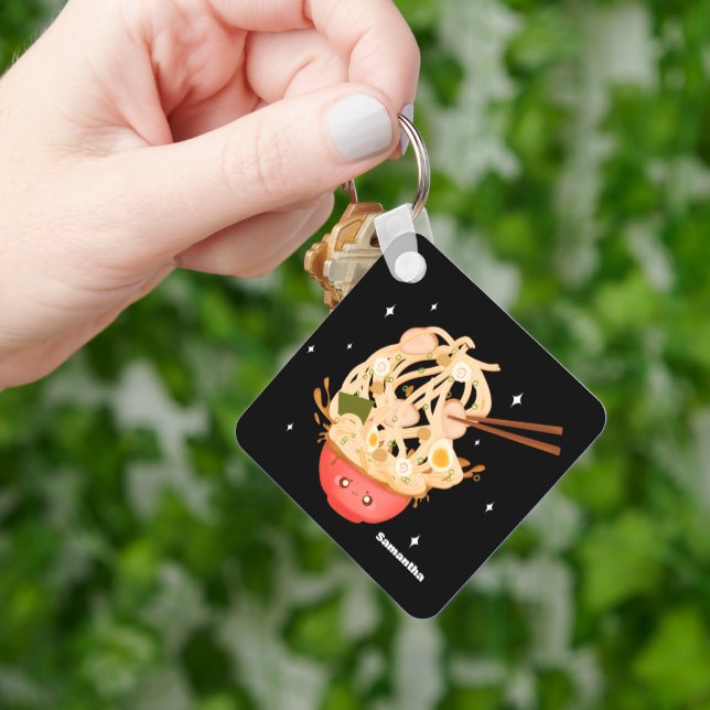 Niedliche Schüssel mit Ramen Electronics Bag Schlüsselanhänger (Hand)