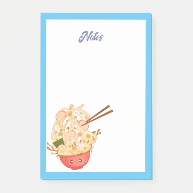 Niedliche Schüssel Ramen Post-it Klebezettel (Vorderseite)