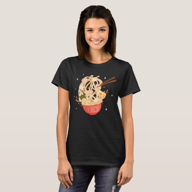 Niedliche Schüssel Ramen T-Shirt (Vorne ganz)