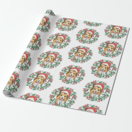 Niedliche Schutzhülle für das Weihnachtskranzpapie Geschenkpapier