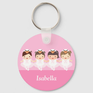 Niedliche Schwan-Ballett-Ballerina für Mädchen Schlüsselanhänger