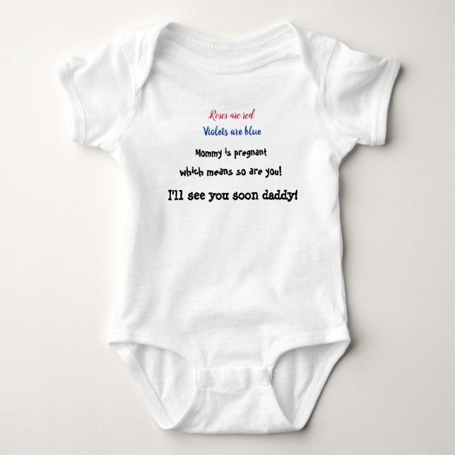 Niedliche Schwangerschaftsankündigung Baby Strampler (Vorderseite)