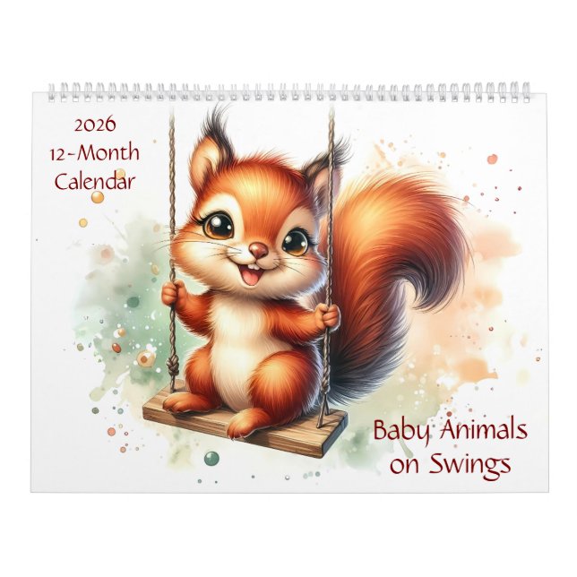 Niedliche Schwanztiere 12 Monate 2026 Kalender (Titelbild)