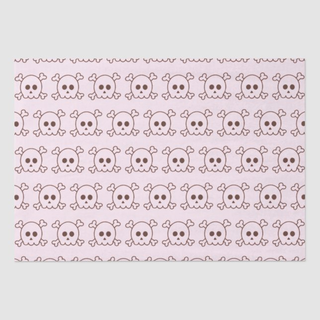 Niedliche Schwarz-Pink-Skulle Rosa Halloween Seidenpapier (Vorderseite)