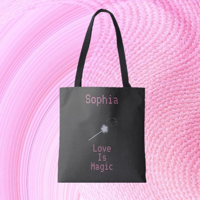 Niedliche Schwarz-Rosa-Liebe ist magisch Tasche (Von Creator hochgeladen)