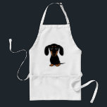 Niedliche Schwarz- und Tan-Dackel mit benutzerdefi Schürze<br><div class="desc">Niedliche Dackel Cartoon Dog</div>