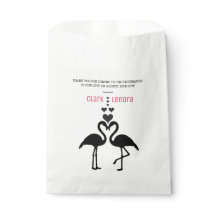 Niedliche Schwarz-Weiß-Flamingos-Hochzeit
