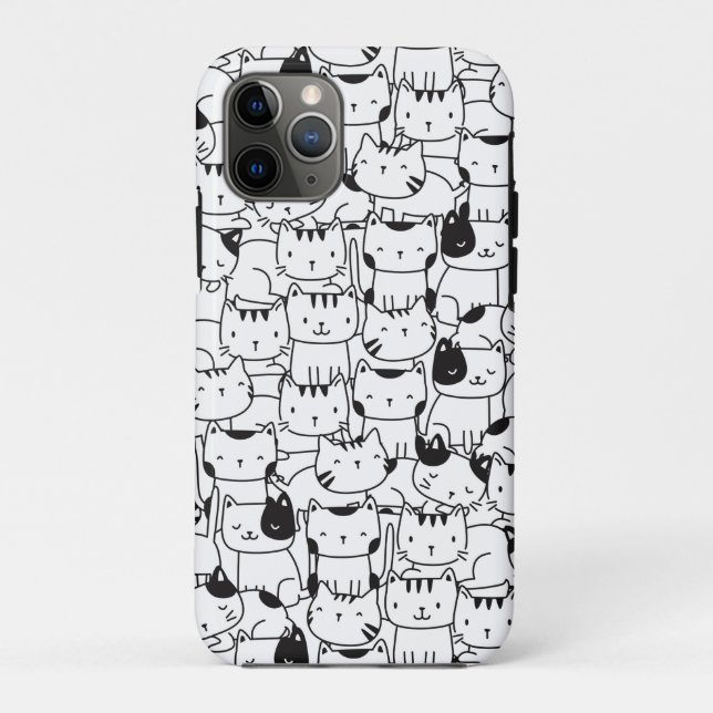 Niedliche Schwarz-Weiß-Katzen Case-Mate iPhone Hülle (Rückseite)