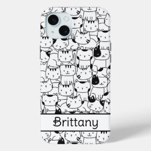 Niedliche Schwarz-Weiß-Katzen Case-Mate iPhone Hülle