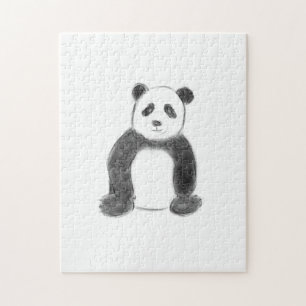Niedliche Schwarz-Weiß-Panda-Skizze