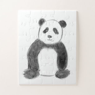 Niedliche Schwarz-Weiß-Panda-Skizze