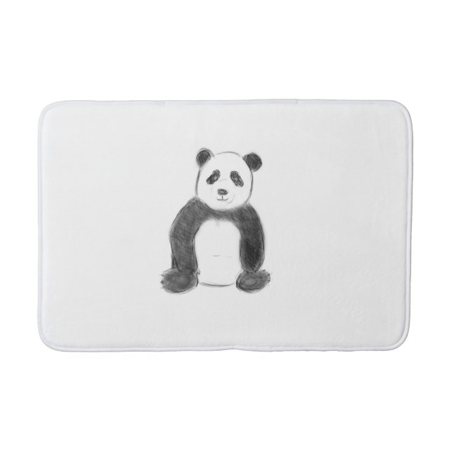 Niedliche Schwarz-Weiß-Panda-Skizze Badematte (Vorderseite)