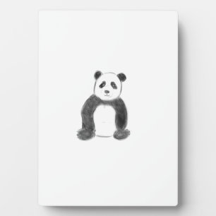 Niedliche Schwarz-Weiß-Panda-Skizze Fotoplatte