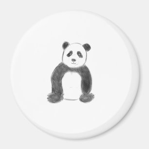 Niedliche Schwarz-Weiß-Panda-Skizze Magnet