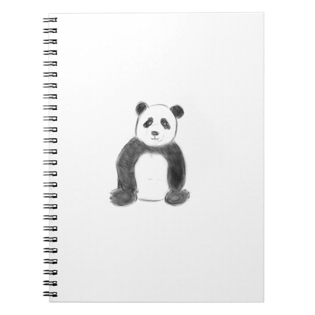 Niedliche Schwarz-Weiß-Panda-Skizze Notizblock (Vorderseite)