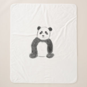 Niedliche Schwarz-Weiß-Panda-Skizze Sherpadecke