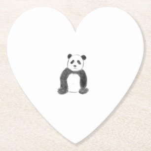 Niedliche Schwarz-Weiß-Panda-Skizze Untersetzer