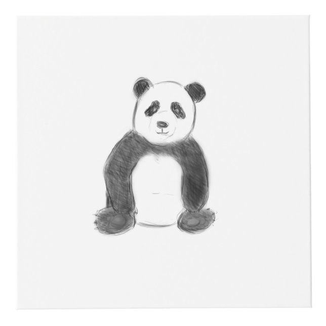 Niedliche Schwarz-Weiß-Panda-Skizze Würfel (Vorderseite)