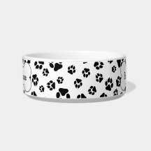 Niedliche Schwarz-Weiß-Paw-Prints Knotenname Bowl
