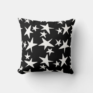 Niedliche Schwarz-Weiß-Stars Kissen
