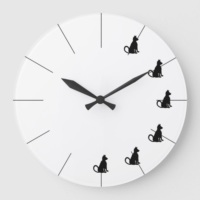 Niedliche Schwarz-Weiß-Uhr-CricketDiane Große Wanduhr (Vorderseite)