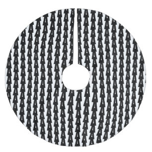 Niedliche Schwarz-Weiß-Weihnachtsbaumen-Skandinav Polyester Weihnachtsbaumdecke
