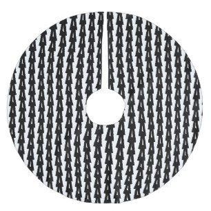 Niedliche Schwarz-Weiß-Weihnachtsbaumen-Skandinavi Polyester Weihnachtsbaumdecke