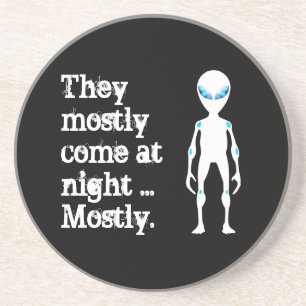 Niedliche Schwarz-weiße Alien Getränkeuntersetzer