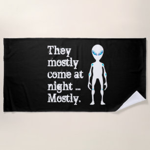 Niedliche Schwarz-weiße Alien Strandtuch