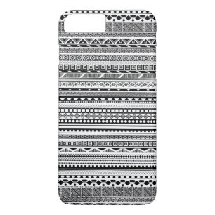 Niedliche Schwarz-weiße Aztec-Muster Case-Mate iPhone Hülle