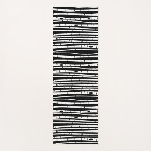 Niedliche Schwarz-weiße Baumstruktur Yogamatte