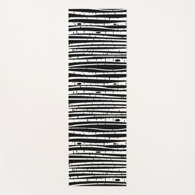 Niedliche Schwarz-weiße Baumstruktur Yogamatte (Vorderseite)