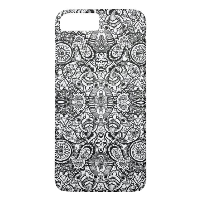 Niedliche Schwarz-weiße Blumenpfeife Case-Mate iPhone Hülle (Rückseite)