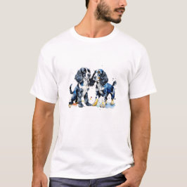 Niedliche Schwarz-weiße Cocker Hundefreunde T-Shirt