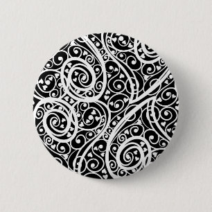 Niedliche Schwarz-weiße Herzen Liebe Hintergrund D Button