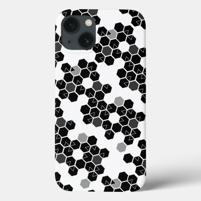 Niedliche Schwarz-weiße Hex-Datenmuster Case-Mate iPhone Hülle (Rückseite)