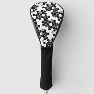 Niedliche Schwarz-weiße Hex-Datenmuster Golf Headcover