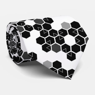 Niedliche Schwarz-weiße Hex-Datenmuster Krawatte