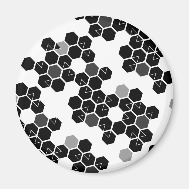 Niedliche Schwarz-weiße Hex-Datenmuster Magnet (Vorne)