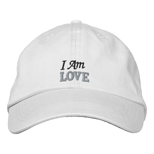 Niedliche Schwarz-weiße Liebe Zitat Rosa Personali Bestickte Baseballkappe (Vorderseite)
