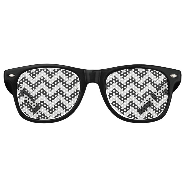 Niedliche Schwarz-weiße Marmorstreifen werfen Deck Partybrille (Vorderseite)