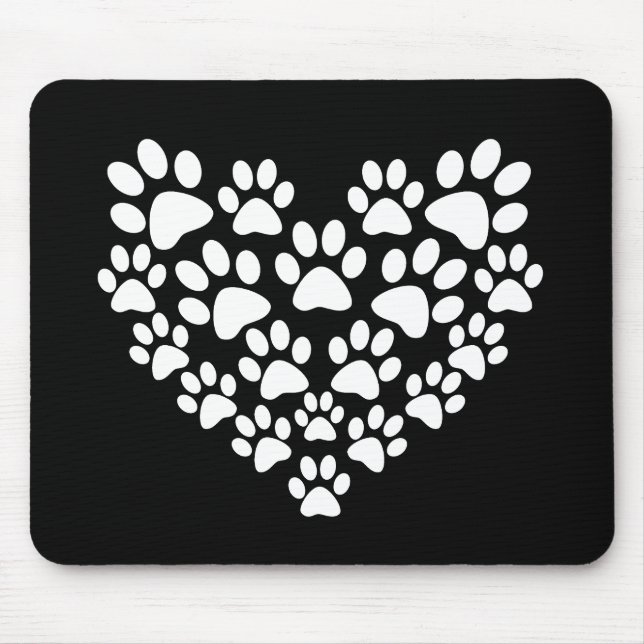 Niedliche Schwarz-weiße Paarbildung Mousepad (Vorne)