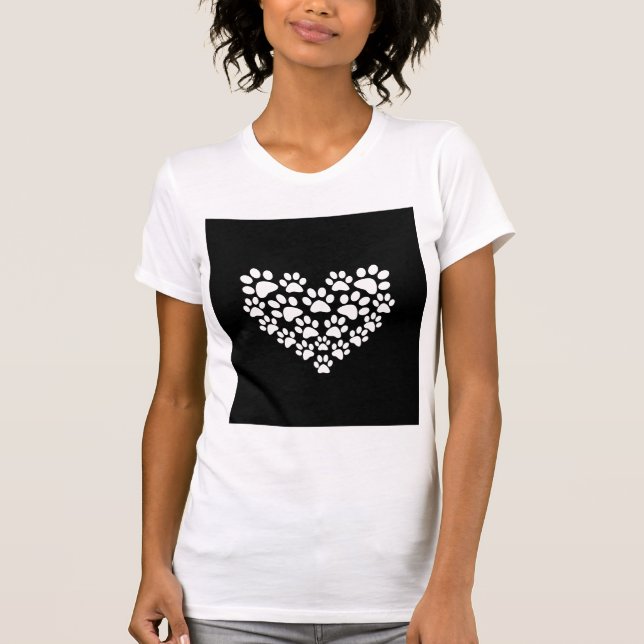 Niedliche Schwarz-weiße Paarbildung T-Shirt (Vorderseite)