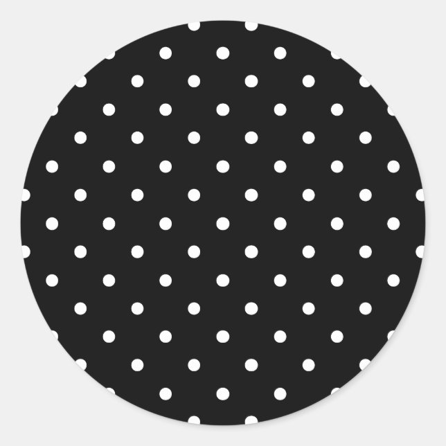 Niedliche schwarz-weiße Polka-Punkte-Muster chic Runder Aufkleber (Vorderseite)