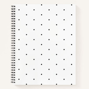 Niedliche, Schwarz-weiße Polka-Punkte-Muster eleg Notizbuch