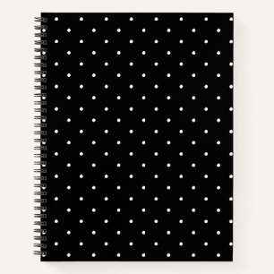 Niedliche Schwarz-weiße Polka-Punkte-Muster elega Notizbuch
